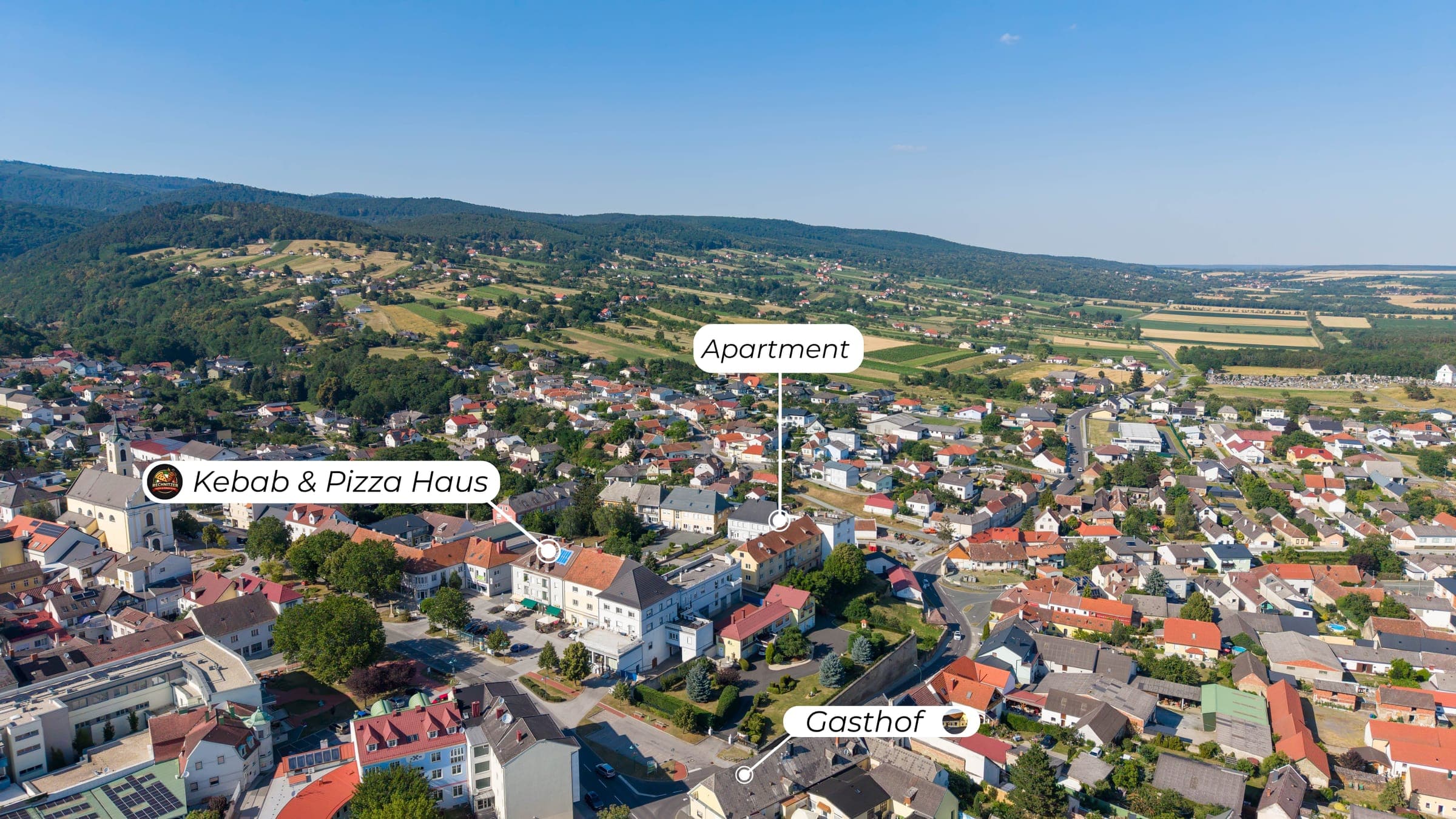 Rechnitz aus der Vogelperspektive